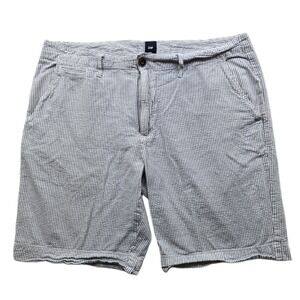 Gap Seersucker Shorts Mens‎ 36 Blue White Striped Cotton Casual Summer Classic